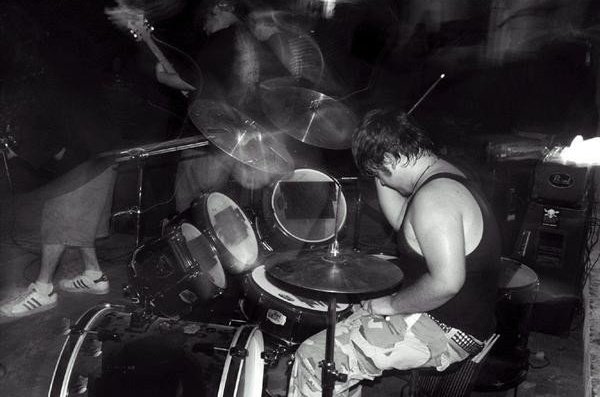 me on my drums at our last concert as a band, pocket park 800 in the audience...was a great last show