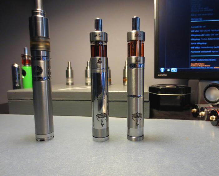 MMVapors Poldiac with Terminator-C.  Atmomixani Nemesis and Loki Tank with Atmistique Diver.