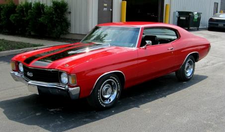 My 1972 Chevelle. Restoration completed in June 2011. 400c.i. engine - 375 hp, 700R4 transmission, 3.73 Rear Gears. Still gets 22 mpg on the highway!