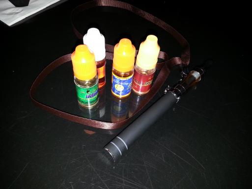My e-cig giving my favorite manufacturers E-juices a hug.
