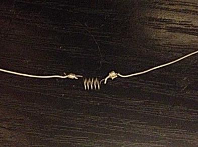 My first successful coil with crimped-on NR legs...