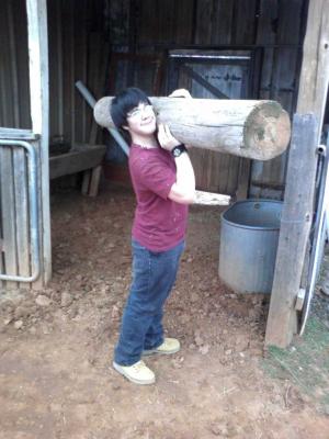 My grandson hard at work.
