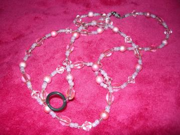 My matching handmade lanyard. I love me some pink!