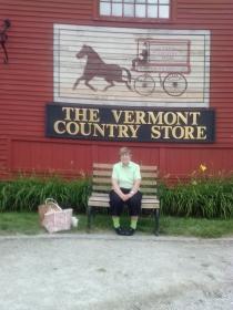 My mom photobombing the Vermont Country Store sign LOL!