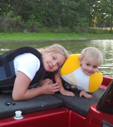 My oldest granddaughter and 3rd grandson