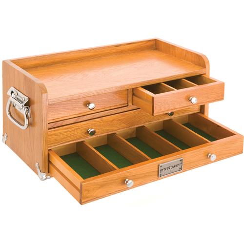 My PV/APV Box, etc. This is Grizzly machinist box, which is felt lined with dividers and happens to work fantastic with my gear, as you can see in the other pictures. Got this at: http://www.grizzly.com/products/4-Drawer-Oak-Chest-with-Dividers/H8252.