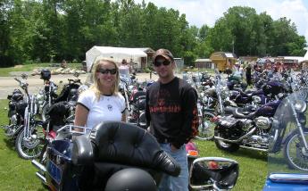 My wife and I at the beginning of a poker run