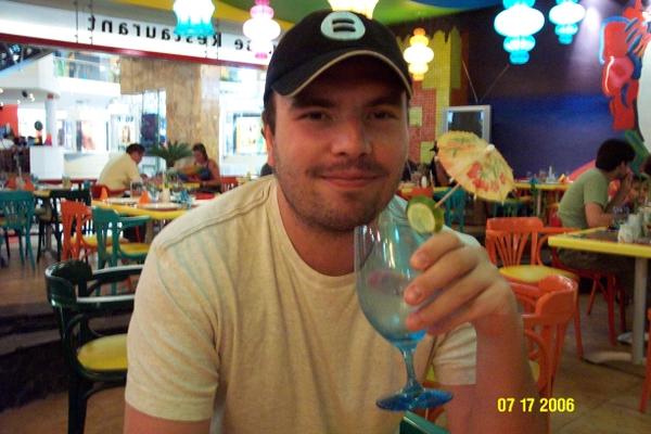 Myself in Cancun at the mall   in a Chinese resturant in Mexico, being served by a guy from America who moved here LOL....getting wasted before we meet with a timeshare jerk guy.. I ended up passing out at the meeting LOL