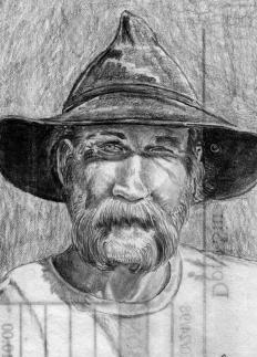 old codger in pencil