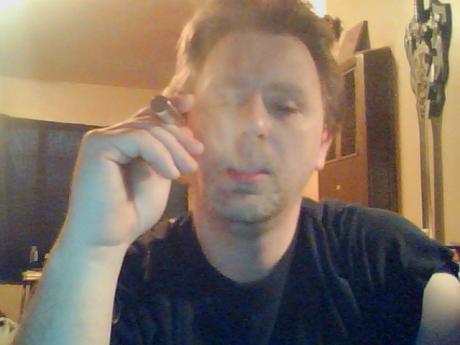 Only pic I was able to get of the vapor from vaping on my new KGO. (time delay on webcam).
