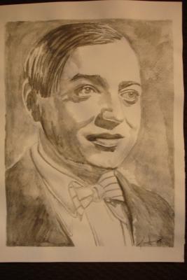 Peter Lorre gray watercolor