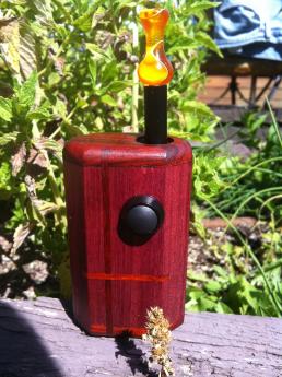 Phidias Woodimus, octagon edge. Purpleheart panels with Padauk inlay.