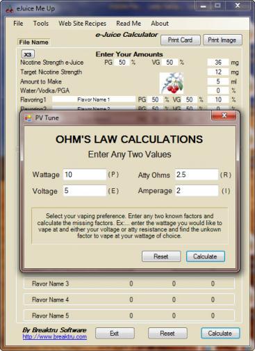 PV Tune - calculate voltage, amperage, atty resistance and wattage