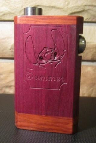 RSM Cutlass 5.1 with custom engraving. Purpleheart panels and Redheart end caps.