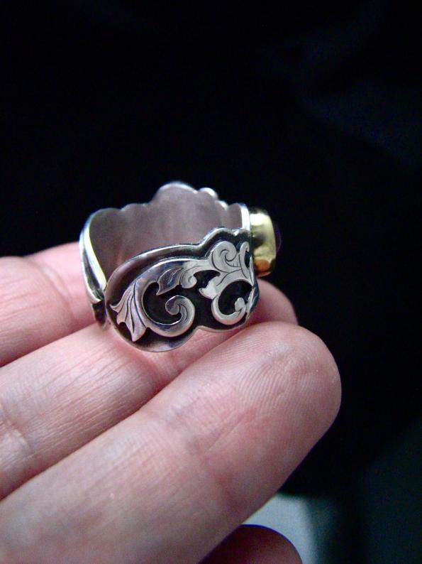 Rubelllite Tourmaline Ring Engraving Detail 2