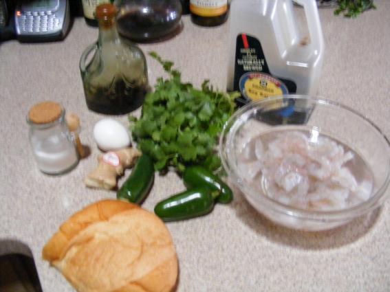 Shrimp toast prep
