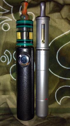 Silver Bullet (Silver Vein) + J-Tank
PrecisePlus 18650 + Who's Your Daddy 5ML Tank + T-Tip