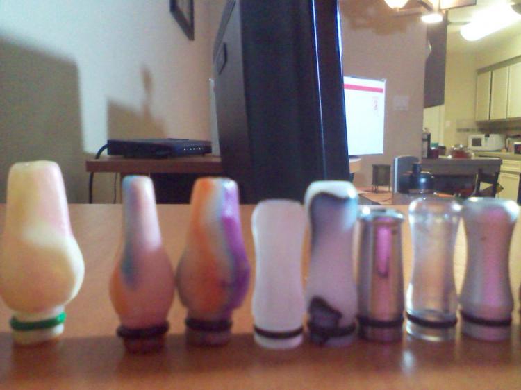 silver, clear, & white drip tips