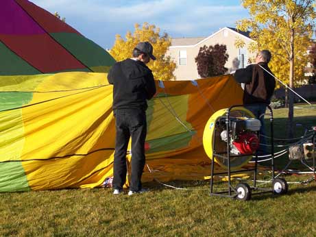 Some air to inflate the envelope. I am the goober on the left. Guy on the right is my best friend, Dan.