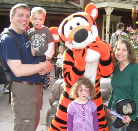Son, daughter-in-law & grandkids meet Tigger