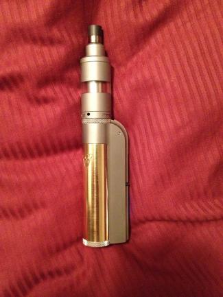 Steam Monkey ZNA w/ Russian 91% ohman drip tip. The Steam monkey tube doesn't line up in the center, but it doesn't bother me.