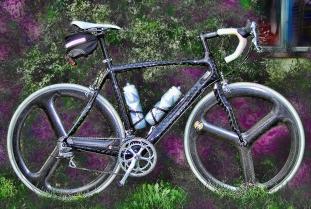 The carbon fiber road bike I built from the ground up as a reward for attaining my weight loss goals of dropping from 245+ lbs to 180 lbs.