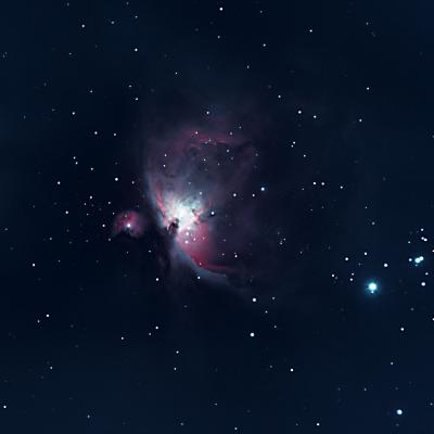 The Great Nebula in Orion - shot from my front yard.  About 45 minutes of tracked exposure.