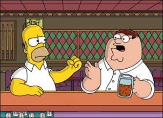 the simpsons homer simpson vs family guy peter griffin