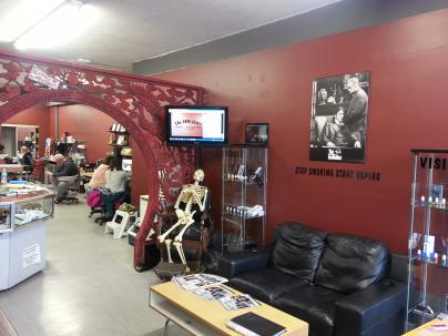 This is a pic of inside our store, its Small and cozy.
I share with a tattoo parlor so its super cool.