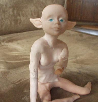 this one never got finished.  You can see her head is basically done, I do the head first, then work down, filling out the limbs etc.