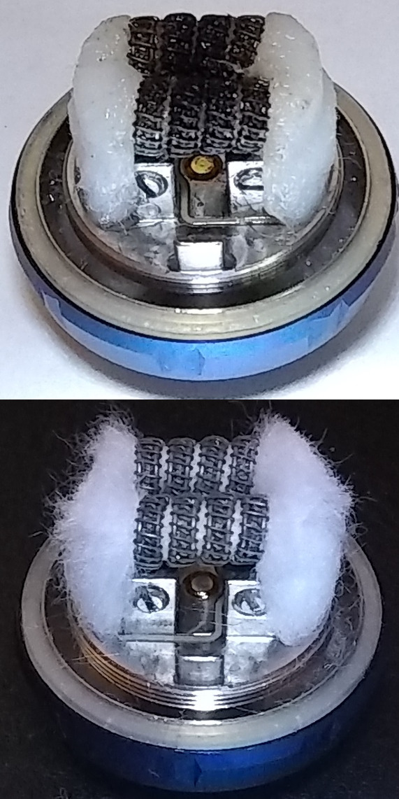 Two week old coils, before and after