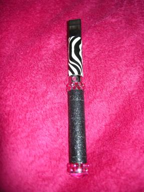 Vaping hot!!! Zebra with black glitter and hot pink bling!!!