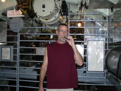 Vaping on the USS Drum, in Mobile, AL.
