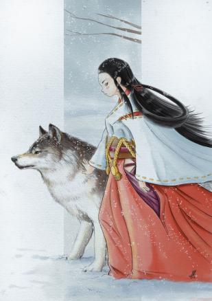 Wolf in snow