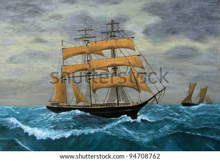 stock-photo-original-artwork-clipper-ships-at-sea-oil-painting-on-board-94708762.jpg